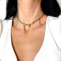 Charli Luxe 18k Gold Plated T Bar Jewelled Necklace