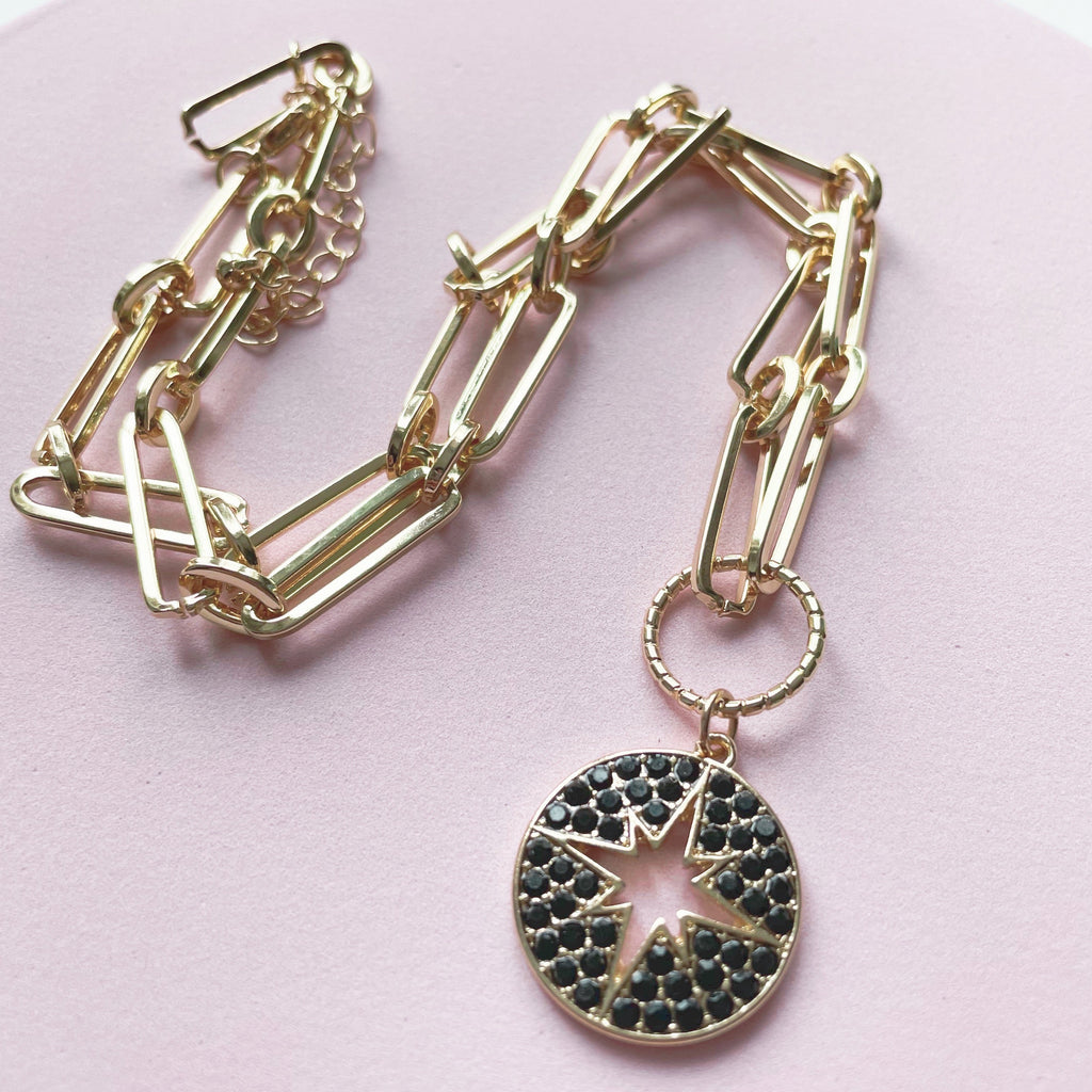 Nova Star Burst Large Link Necklace