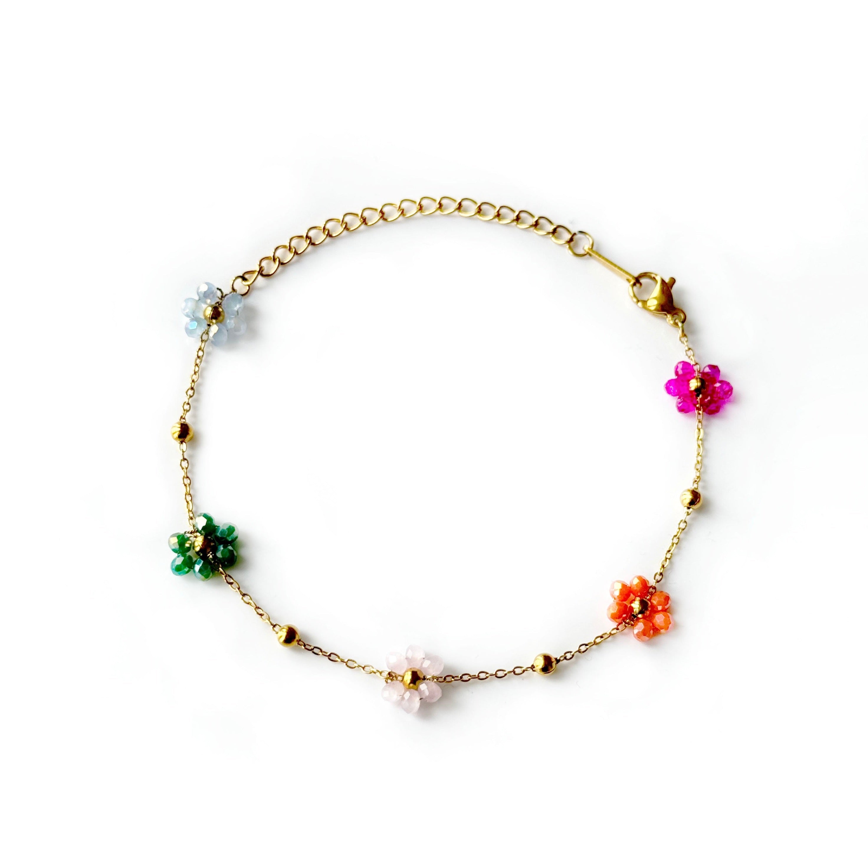 Lucy Multicoloured Beaded Flower Bracelet
