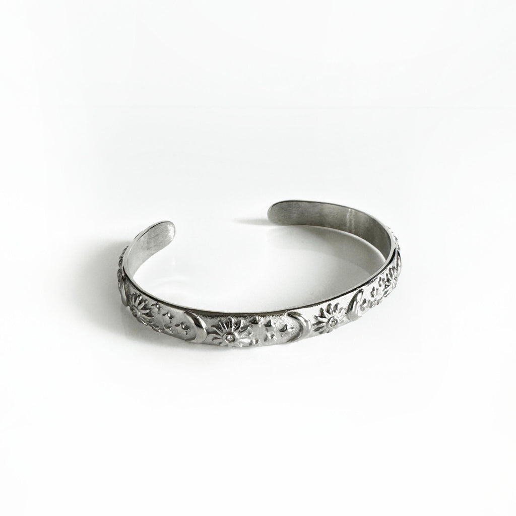 Helia Luxe Silver Tone Celestial Bangle