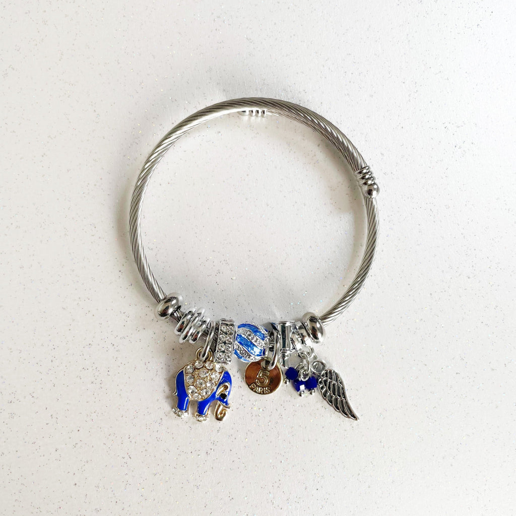 Nixi Silver  Elephant Charm Bracelet