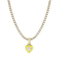 Sola Yellow Heart Charm Jewelled Necklace