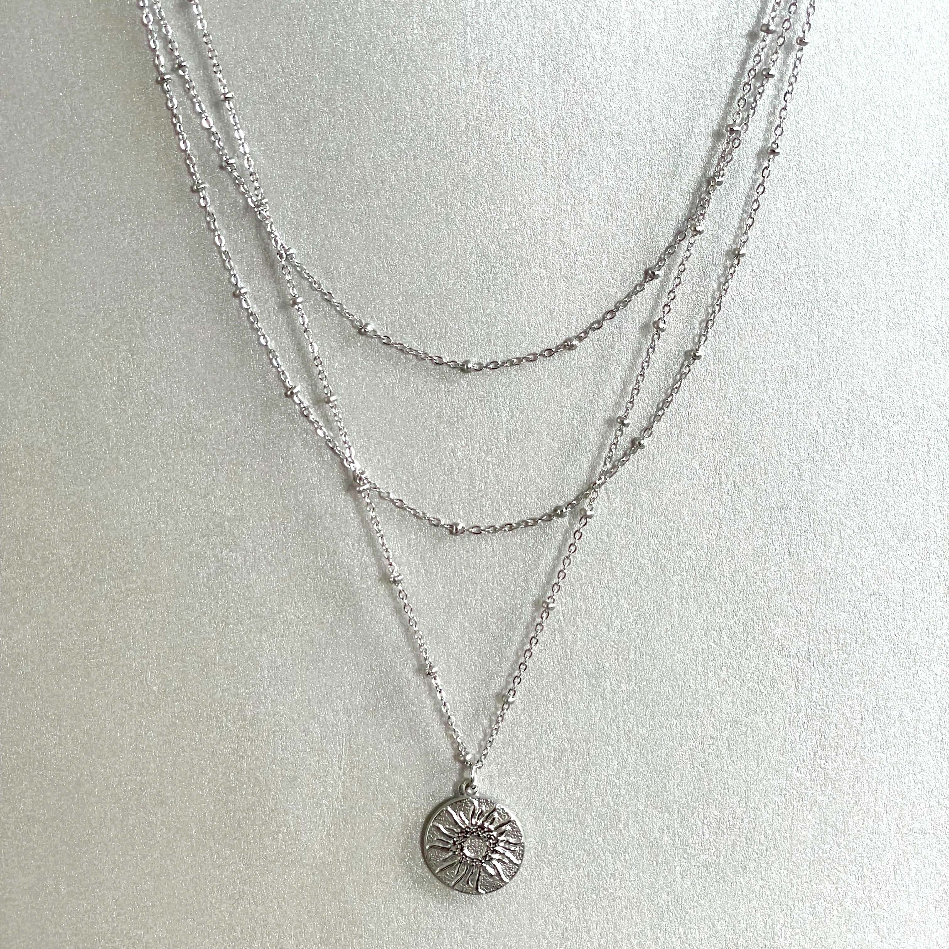 Orion Luxe Triple Layer Sunburst Necklace