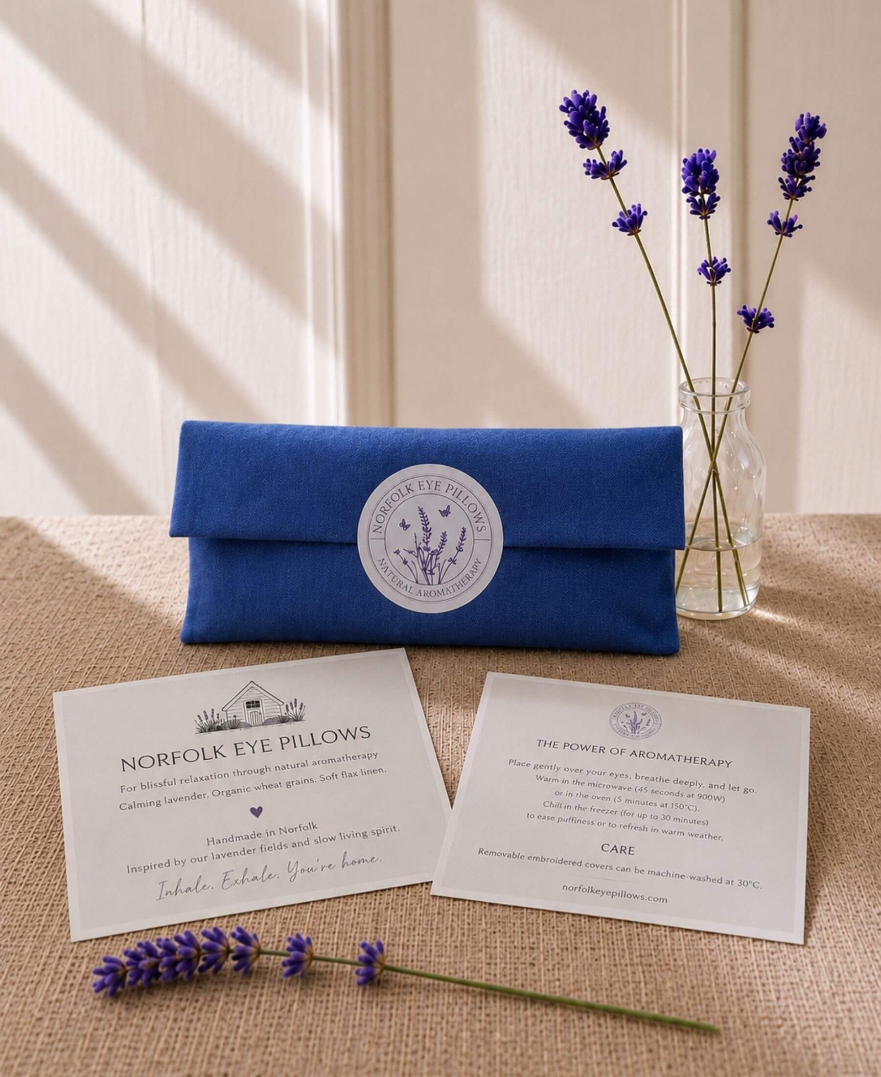 Plain Linen and Norfolk Lavender Eye Pillow
