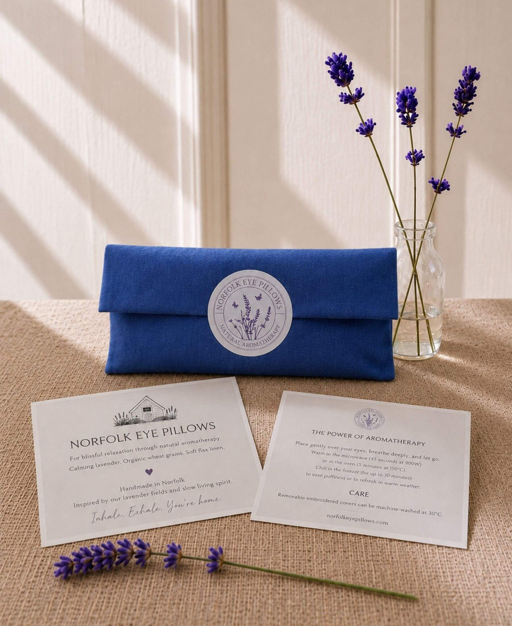 Peace Embroidered Linen and Lavender Eye Pillow