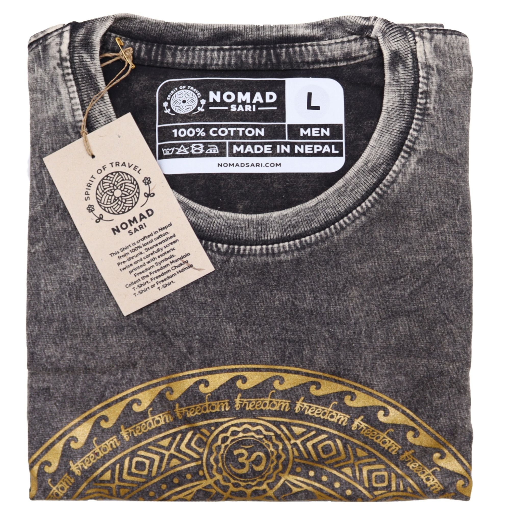 Large Stone Washed T-Shirt - Chakra - Dark Grey