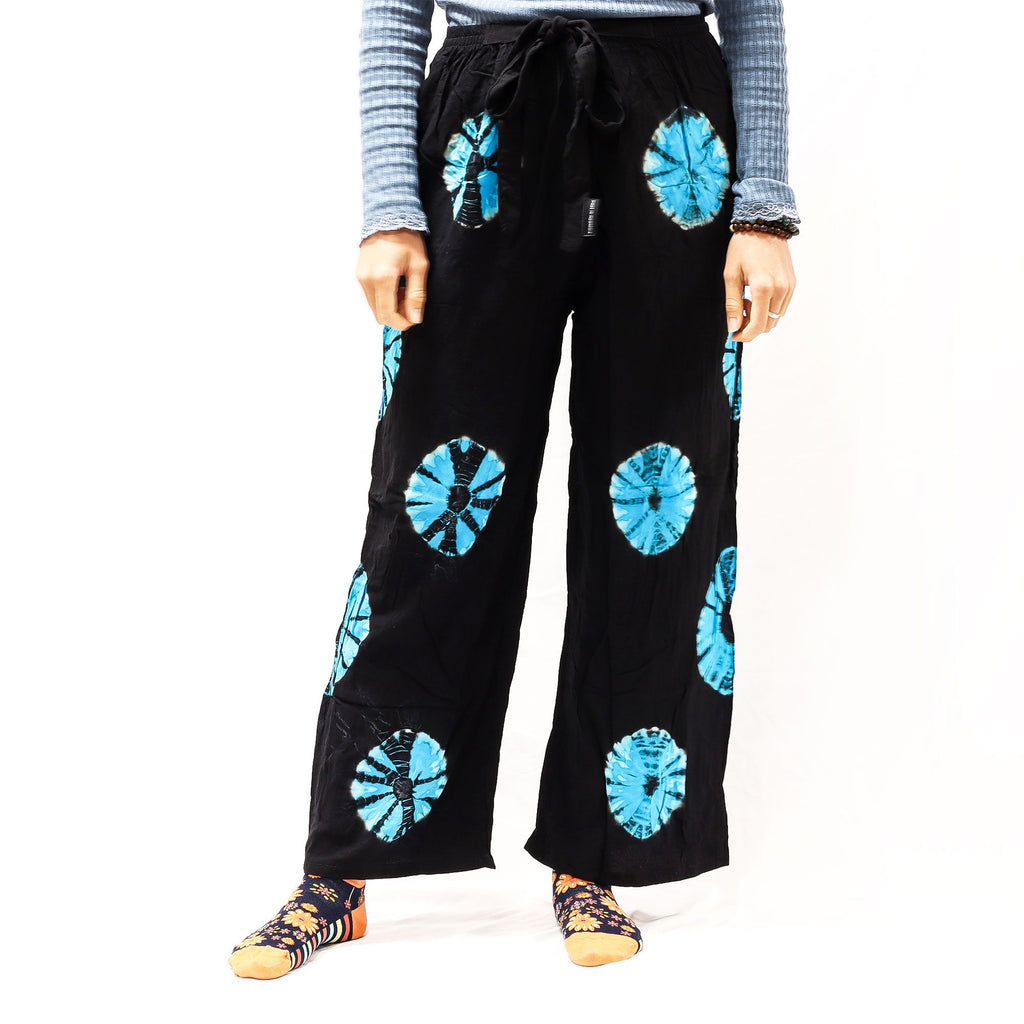 Japanese Style Lounge Pants - Med -Black, Blue