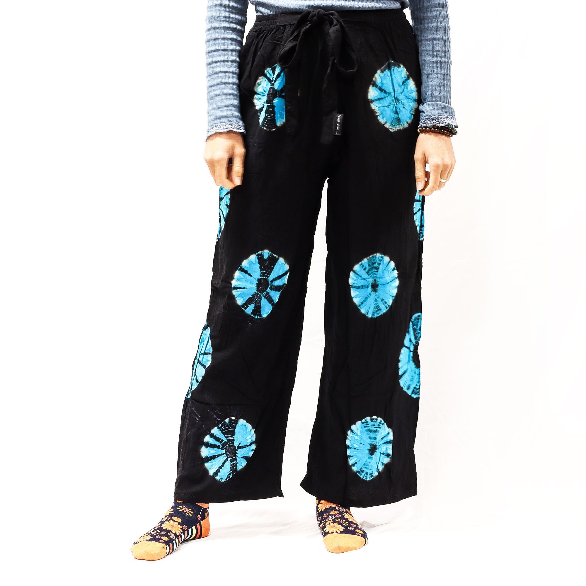 Japanese Style Lounge Pants - Large -Black, Blue