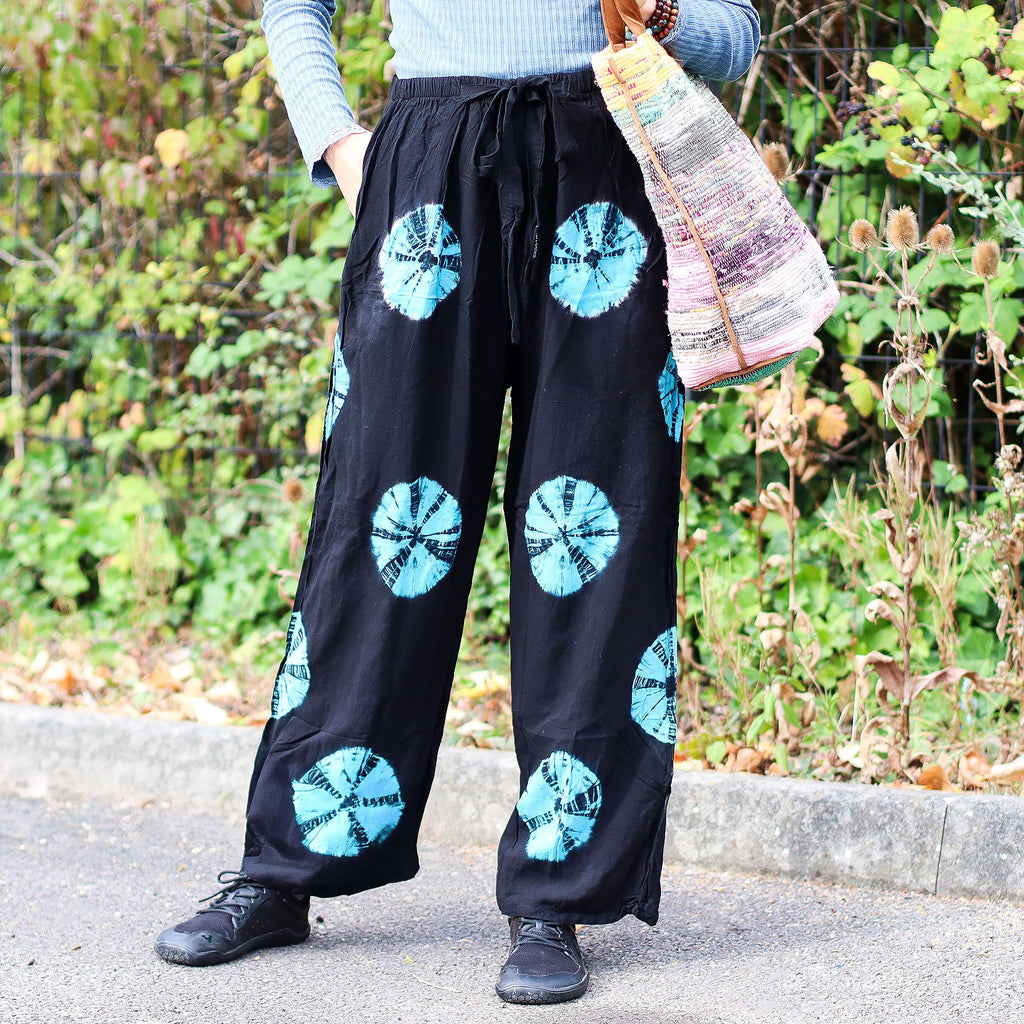 Japanese Style Lounge Pants - Large -Black, Blue
