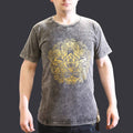 Small Stone Washed T-Shirt - Hamsa - Dark Grey