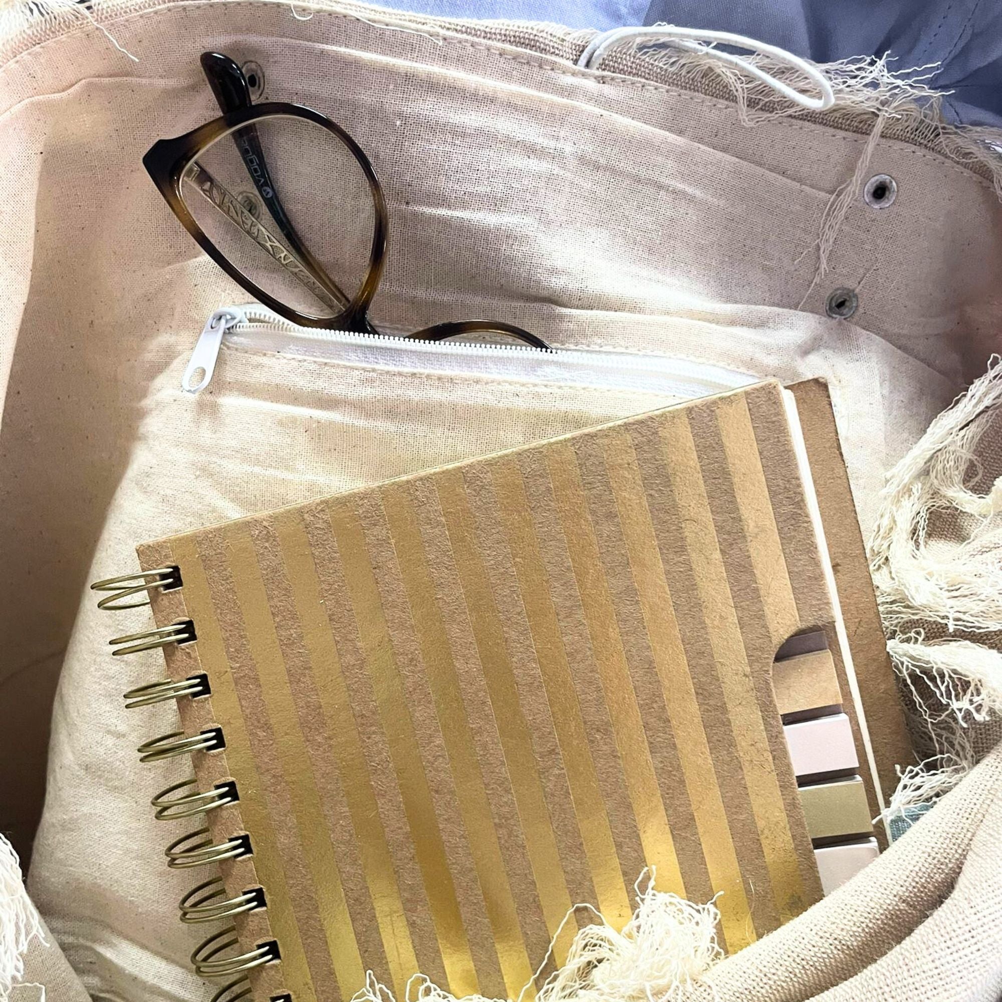 Natural Tote Bag Leather Handle - Mandela