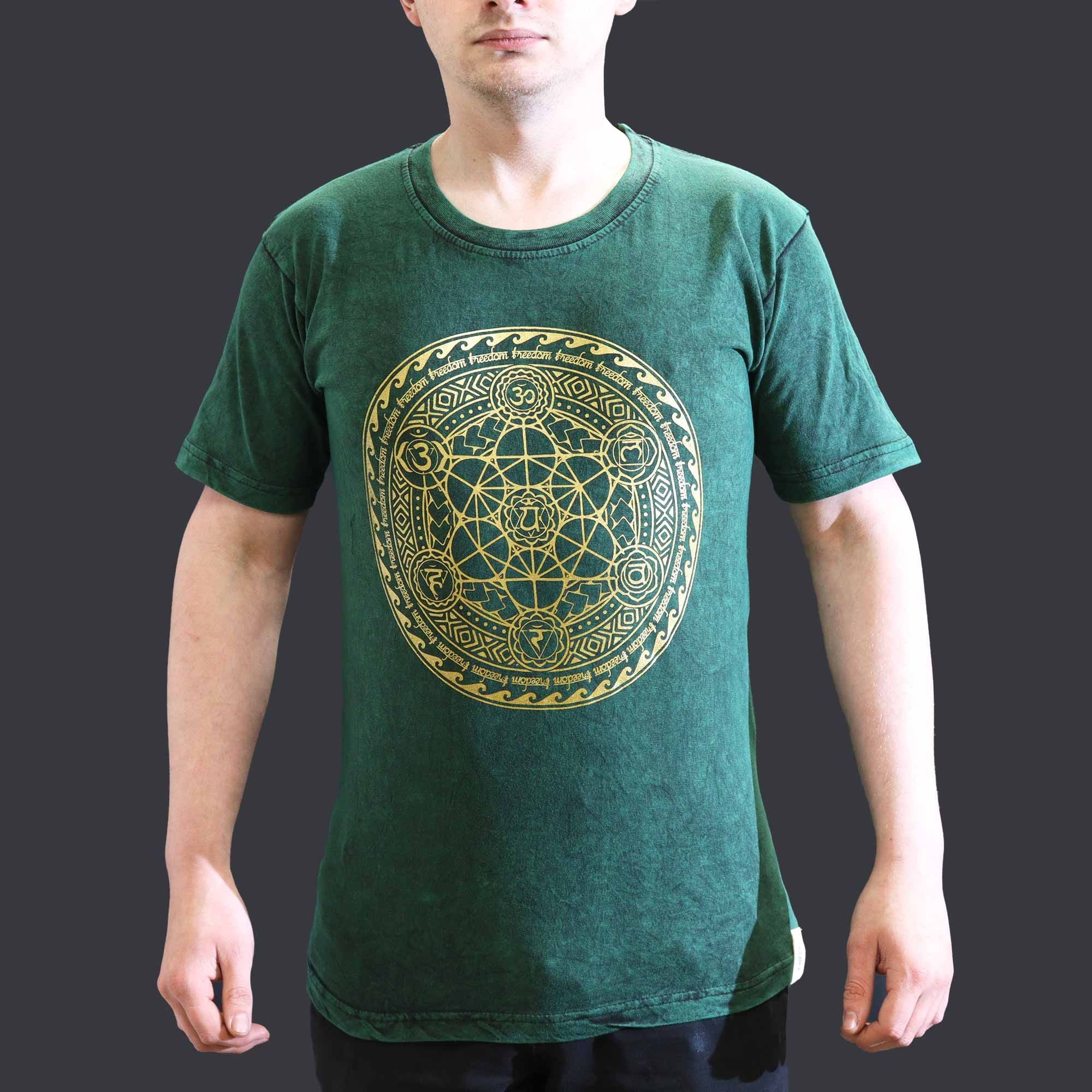 Small Stone Washed T-Shirt - Chakra - Green