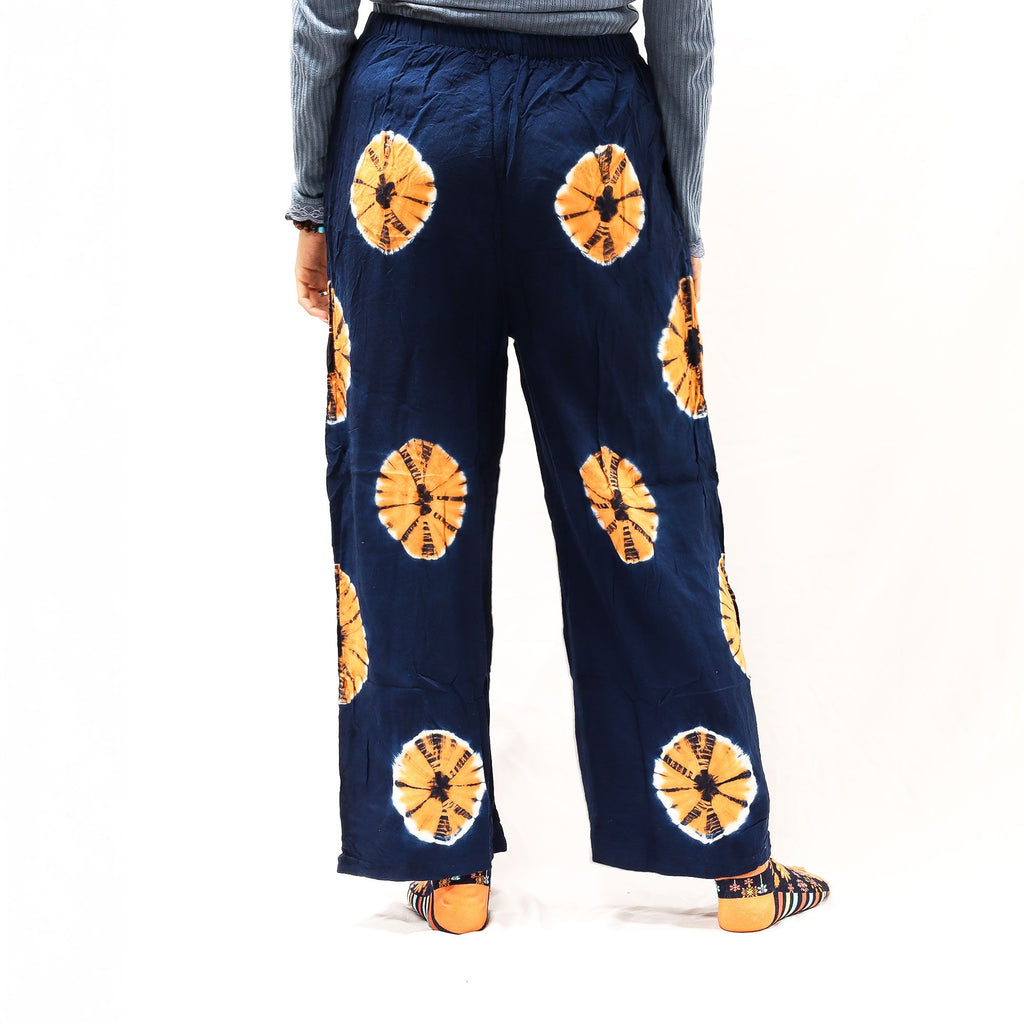 Japanese Style Lounge Pants - Med -Blue, Orange