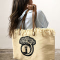 Natural Tote Bag Leather Handle - Buddha