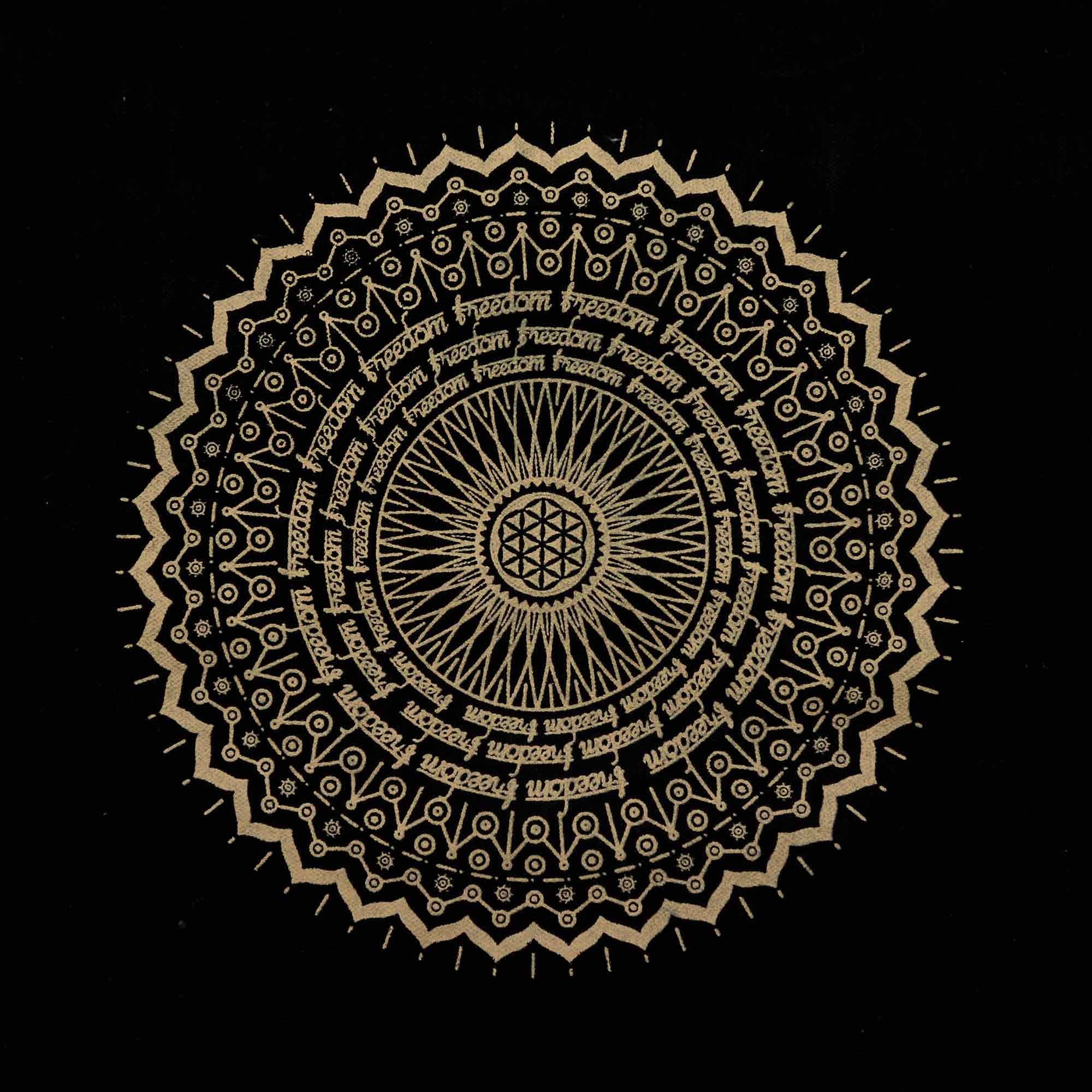 Oversized Stonewash Tote Bag 14oz - Freedom Mandala