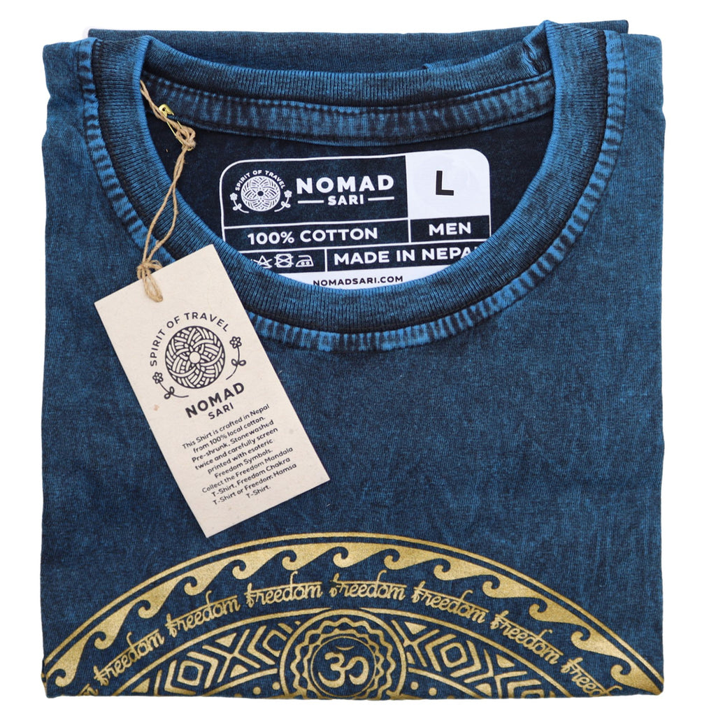 Large Stone Washed T-Shirt - Chakra - Blue