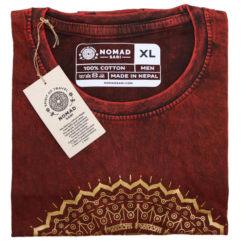 XLarge Stone Washed T-Shirt - Hamsa - Maroon