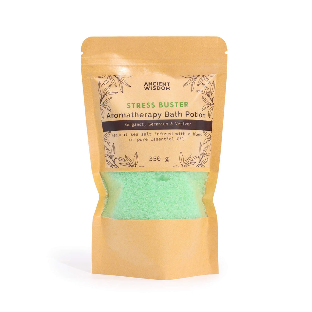 Aromatherapy Bath Potion in Kraft Bag 350g - Stress Buster