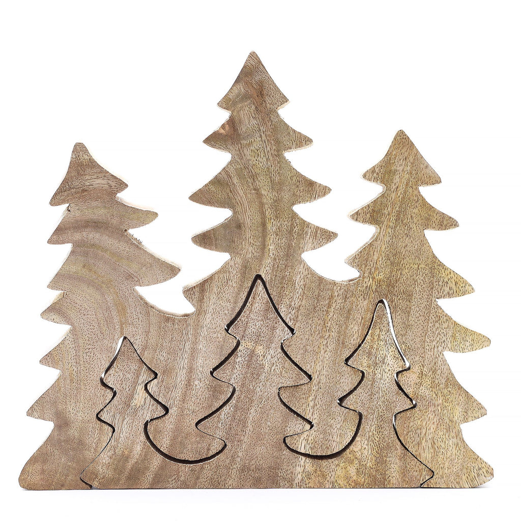 Lost in the Forrest - Three Trees 3D Wooden Decoration - 20x23cm