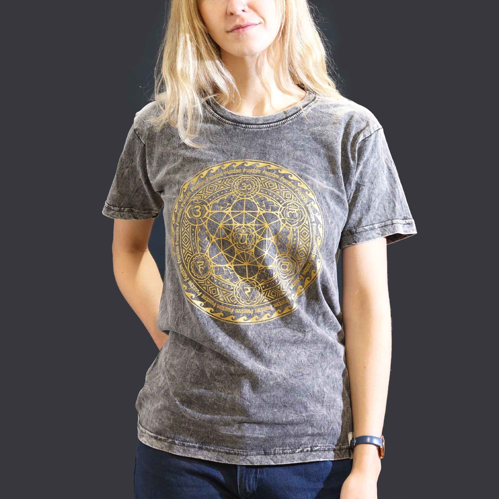 Small Stone Washed T-Shirt - Chakra - Dark Grey