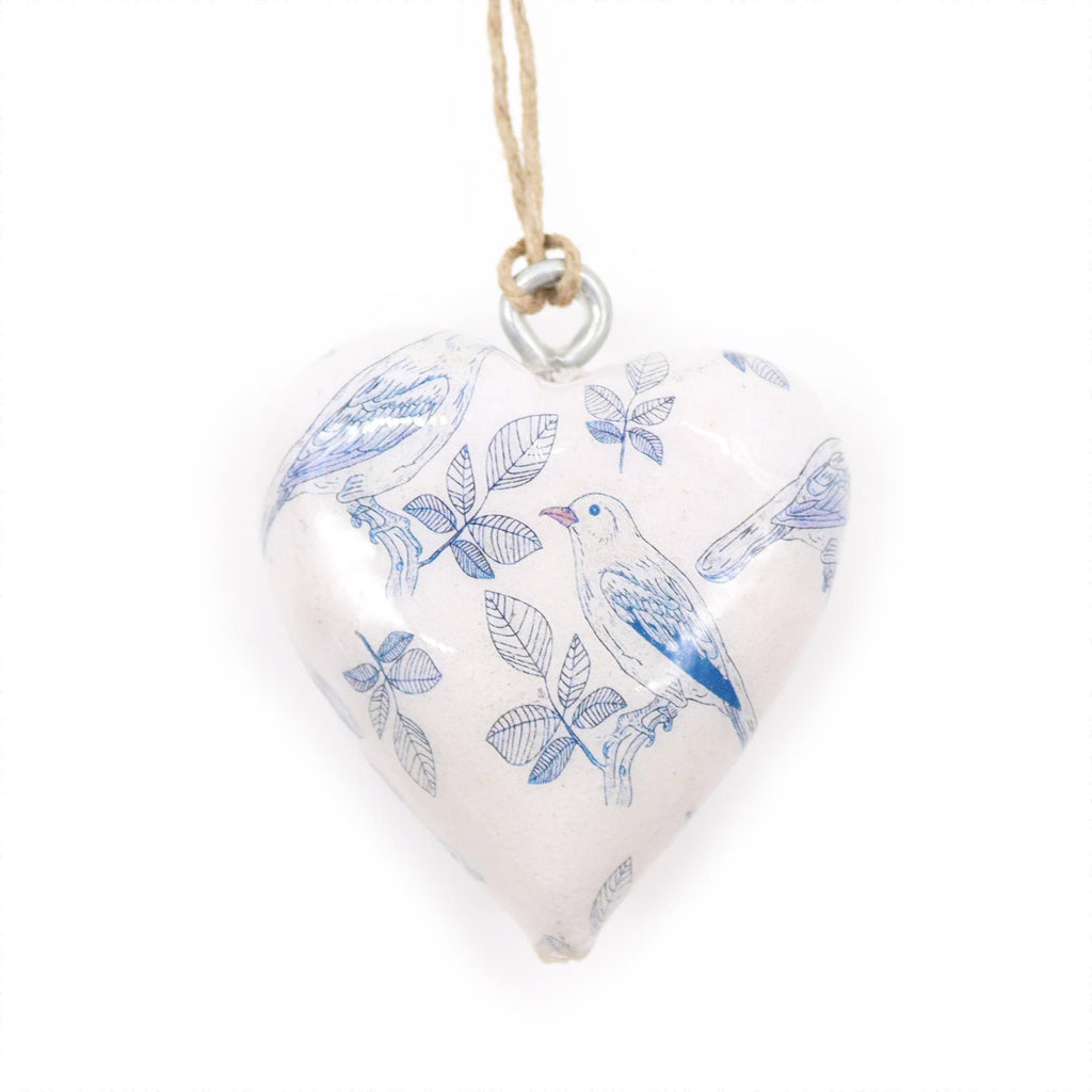 Large Decor Wood Heart -  Blue Bird