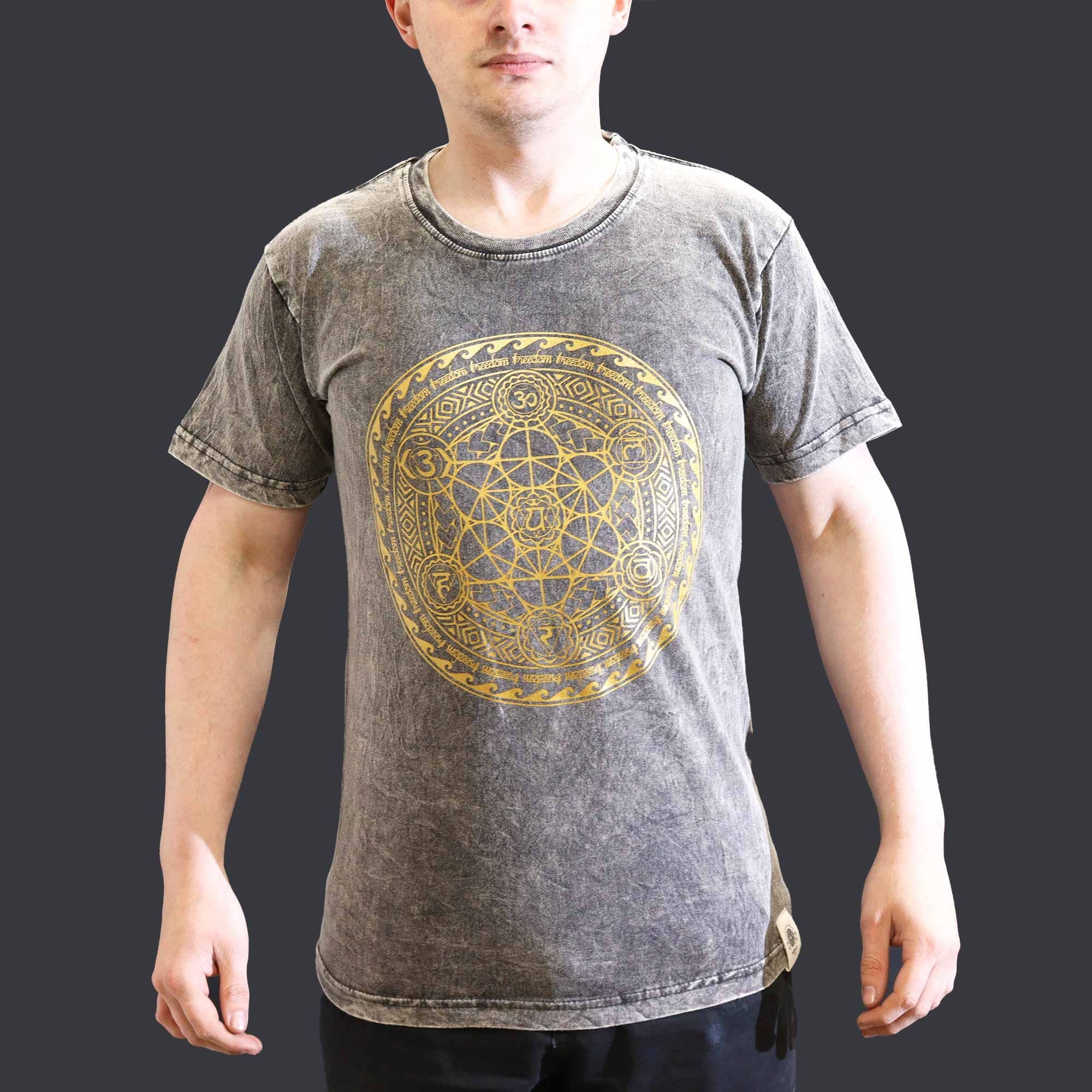 Small Stone Washed T-Shirt - Chakra - Dark Grey