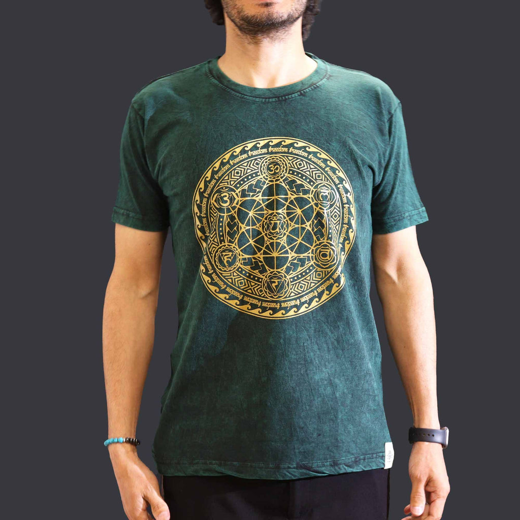 Medium Stone Washed T-Shirt - Chakra - Green