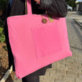 Jute & Cotton Reversible Big Bag - Pink