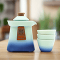 Temple Teapot Set & Three Cups - Blue Heaven